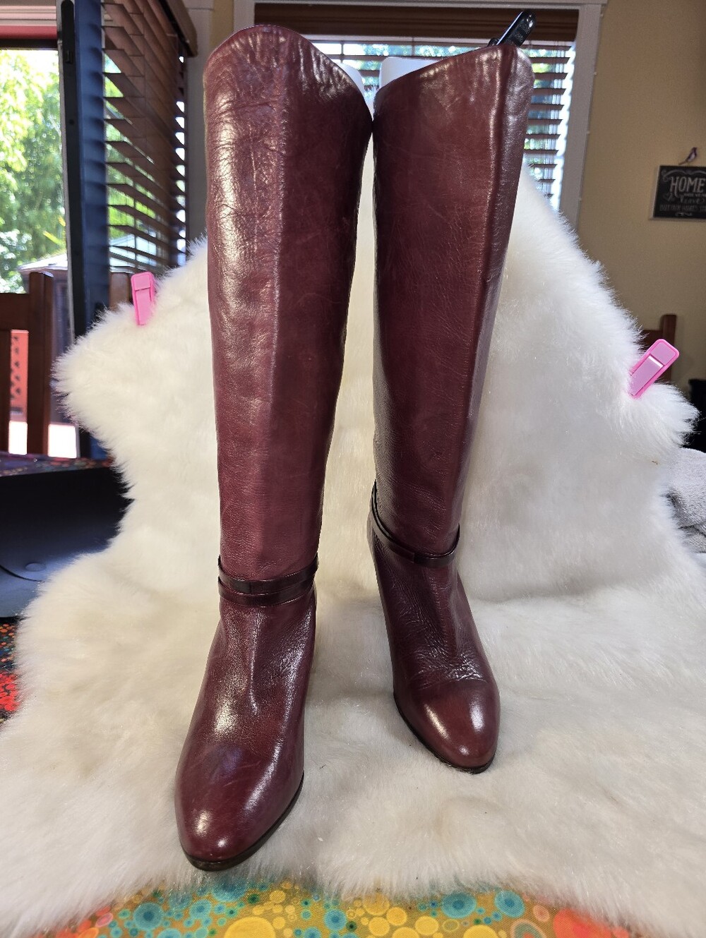Harvard Square Burgundy Leather Equestrian Riding Boots - Women's - Picture 3 of 16